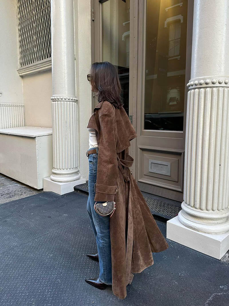 Frejas Suede Trench Coat™ | Imitert semsket skinn